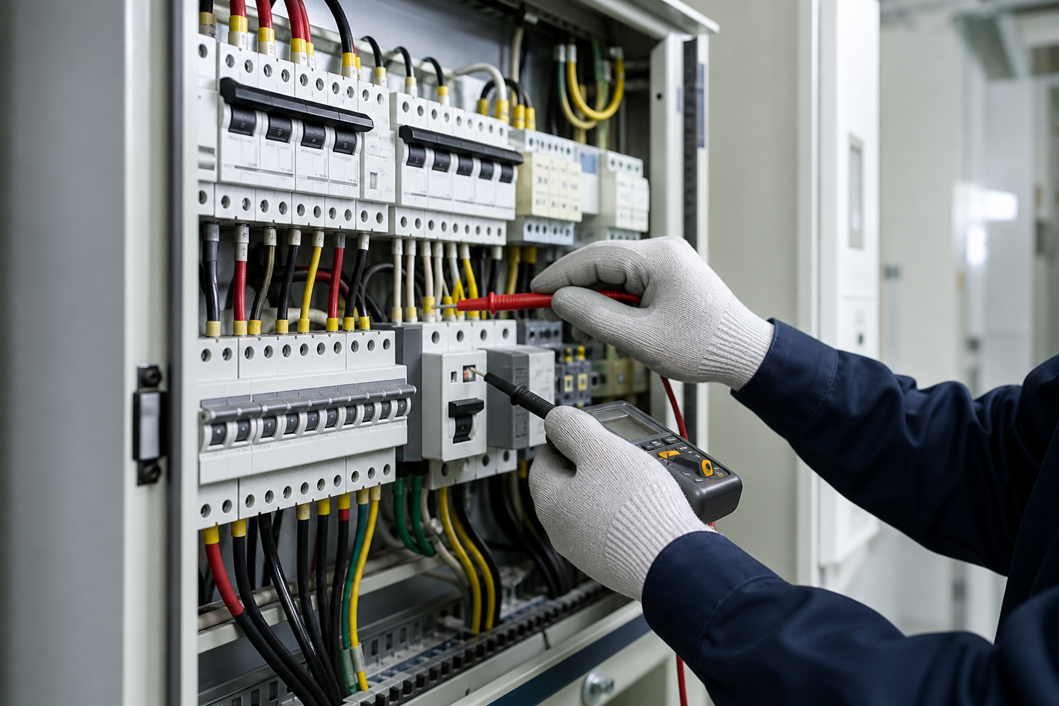 分電盤や制御盤の点検作業イメージ